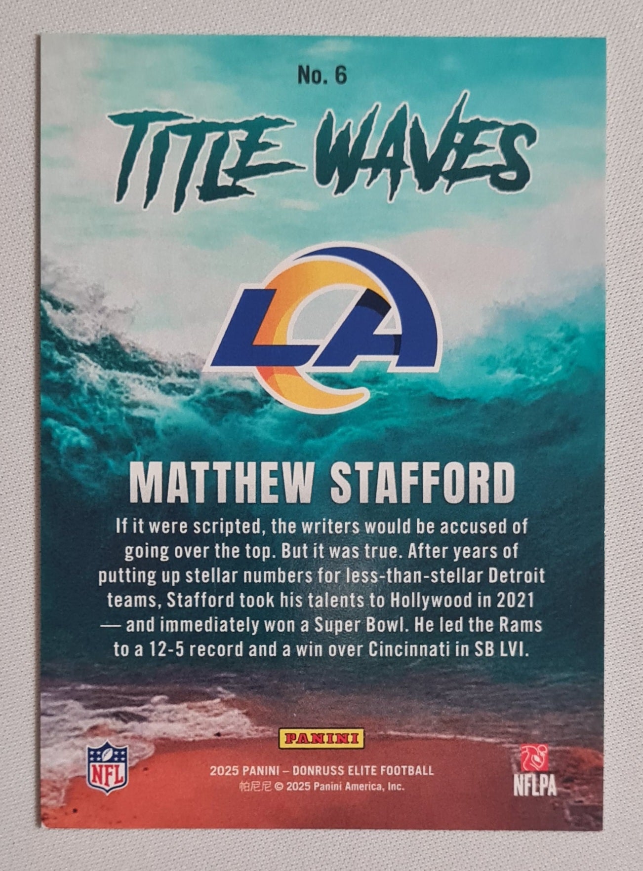 Matthew Stafford - 2023 Panini Donruss Elite Football NFL Title Waves /99 #6
