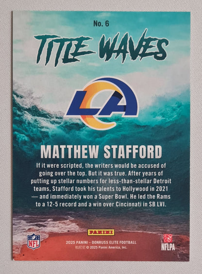 Matthew Stafford - 2023 Panini Donruss Elite Football NFL Title Waves /99 #6