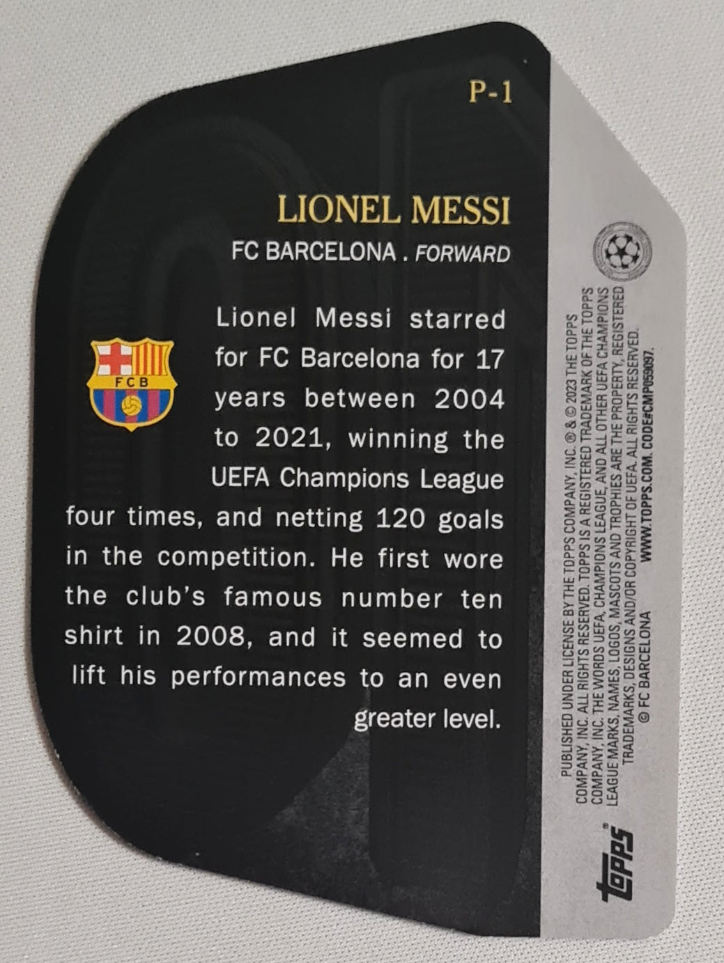 Lionel Messi - 2023 Topps Perfection Die-Cut UEFA CL #P-1