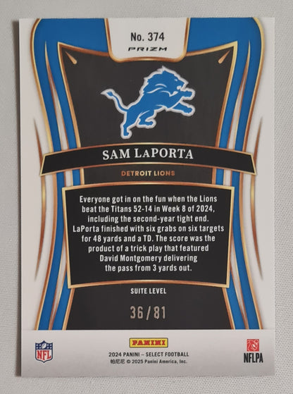 Sam LaPorta - 2024 Panini Select Dragon Scale NFL Detroit Lions /81 #374