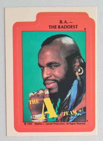 B.A. Baracus - 1983 Stephen J. Cannell Productions - Sticker Card - The A-Team #8