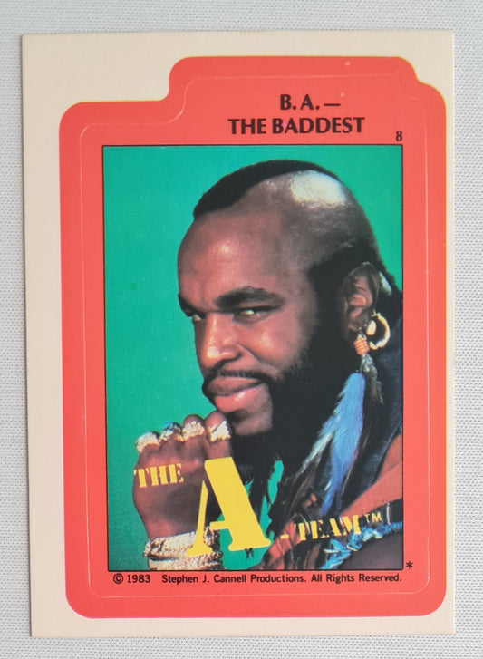 B.A. Baracus - 1983 Stephen J. Cannell Productions - Sticker Card - The A-Team #8