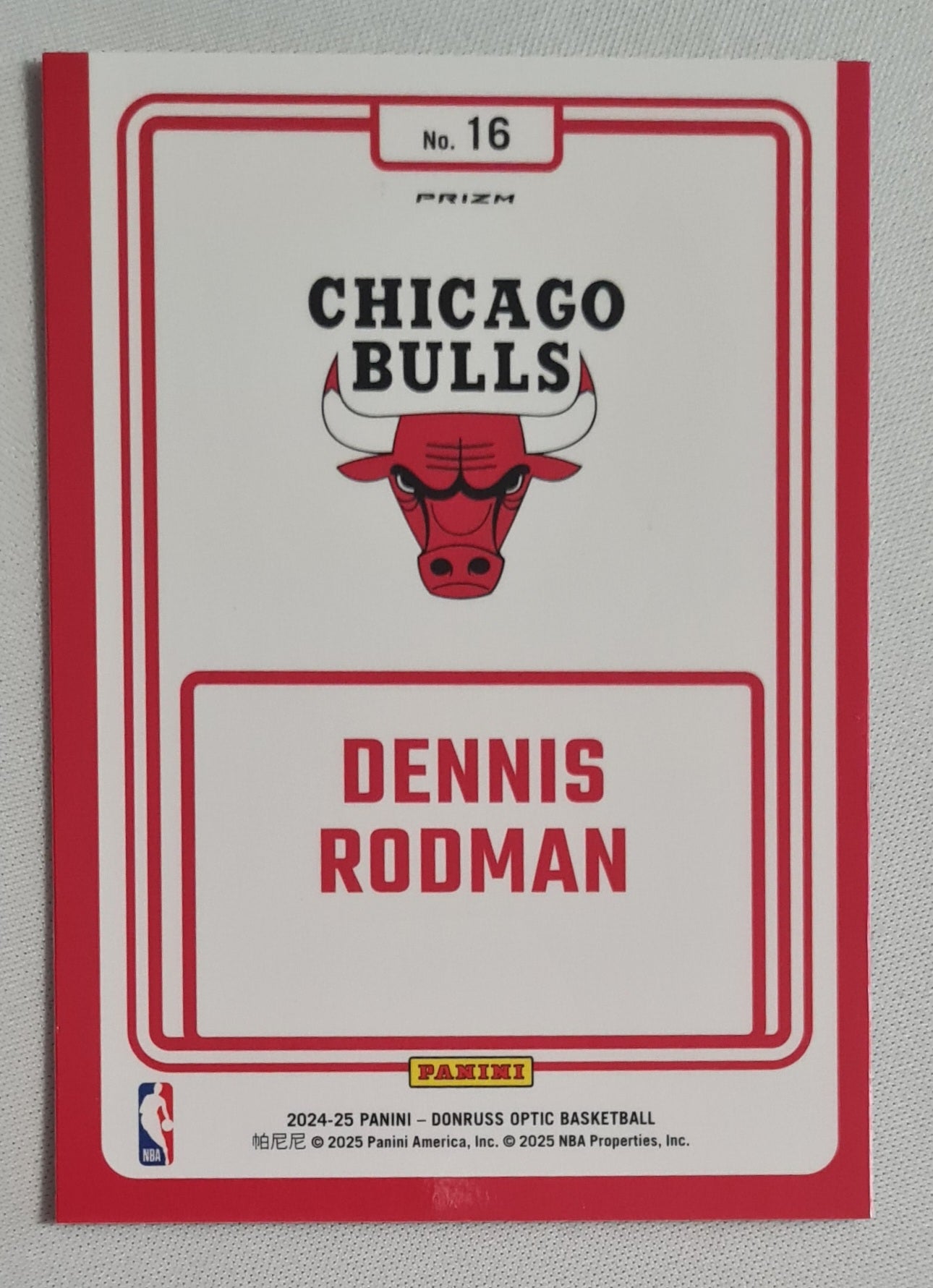 Dennis Rodman - 2024/25 Panini Donruss Optic Basketball NBA Chicago Bulls #16 Prizm