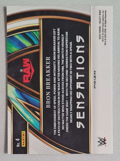Bron Breakker - 2024 Panini Select WWE Wrestling Sensations RAW #4 Prizm