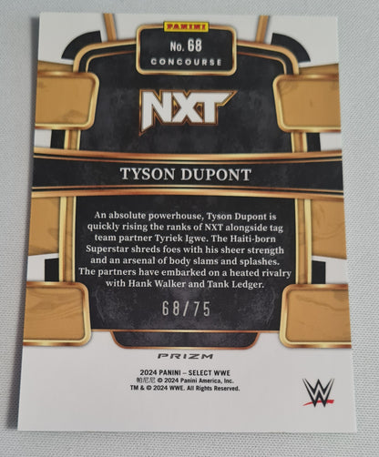 Tyson Dupont - 2024 Panini Select WWE Wrestling NXT #68 Green Prizm /75