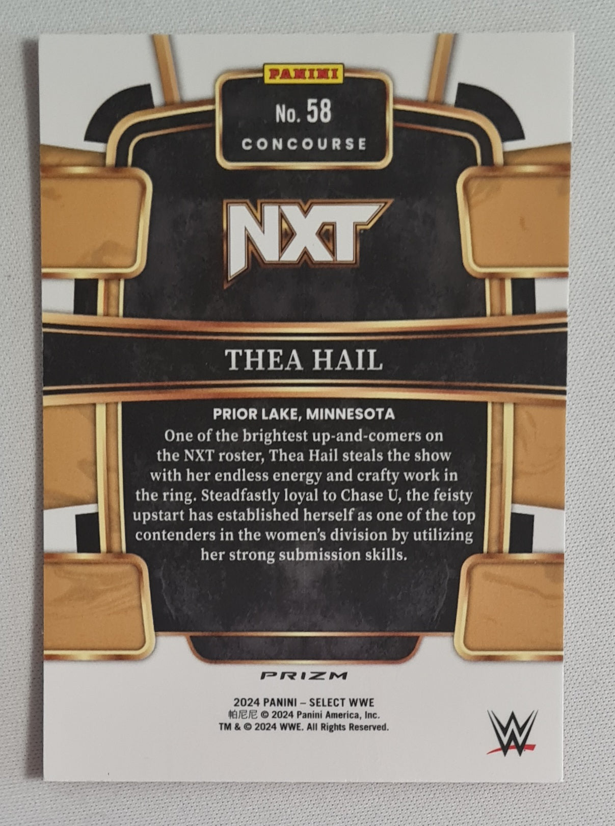 Thea Hail - 2024 Panini Select WWE Wrestling NXT #58 Orange Flash Prizm Concourse