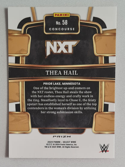 Thea Hail - 2024 Panini Select WWE Wrestling NXT #58 Orange Flash Prizm Concourse