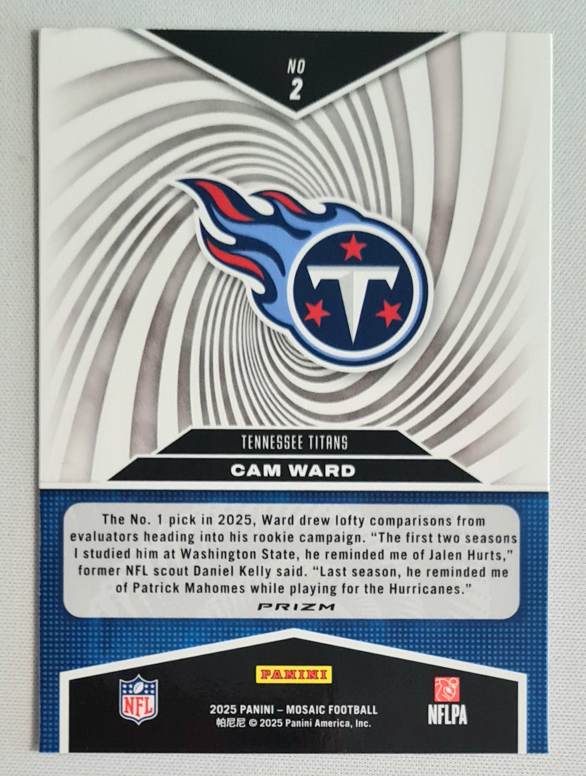 Cam Ward - 2025 Panini Mosaic Football - STORM - NFL Tennessee Titans #2