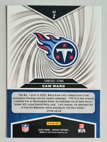 Cam Ward - 2025 Panini Mosaic Football - STORM - NFL Tennessee Titans #2