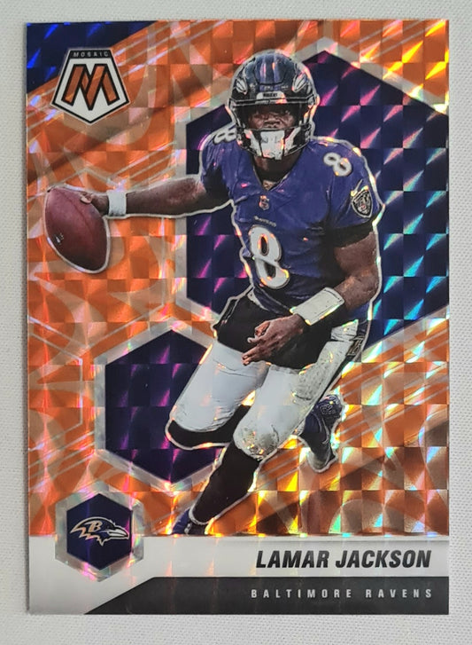 Lamar Jackson - 2021 Panini Mosaic Football NFL Baltimore Ravens #19 Orange Flourescent