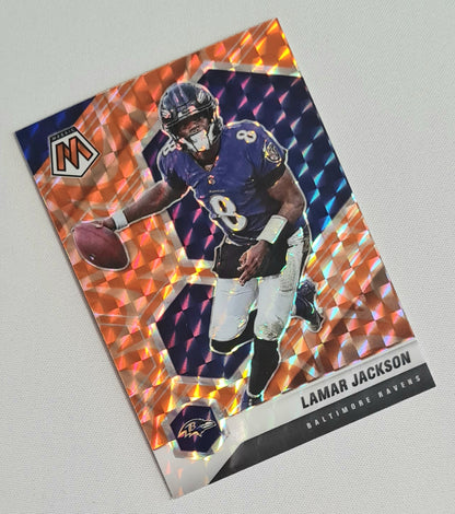 Lamar Jackson - 2021 Panini Mosaic Football NFL Baltimore Ravens #19 Orange Flourescent
