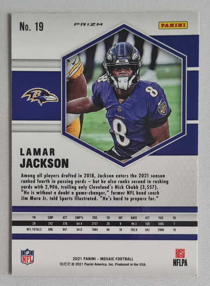 Lamar Jackson - 2021 Panini Mosaic Football NFL Baltimore Ravens #19 Orange Flourescent