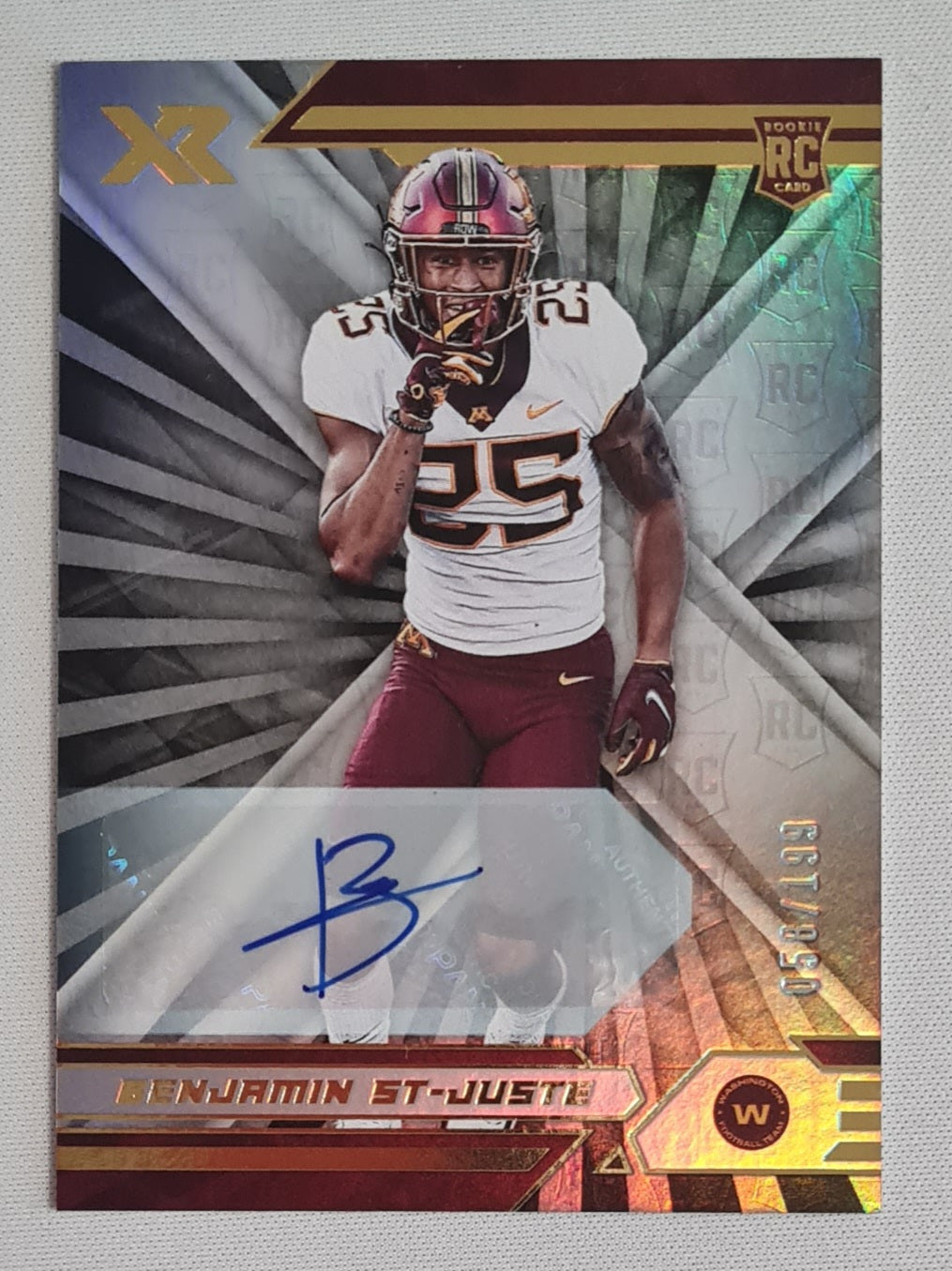 Benjamin St-Juste - 2021 Panini Xr Football NFL Washington Commanders (RC) #153 /199 /Autograph