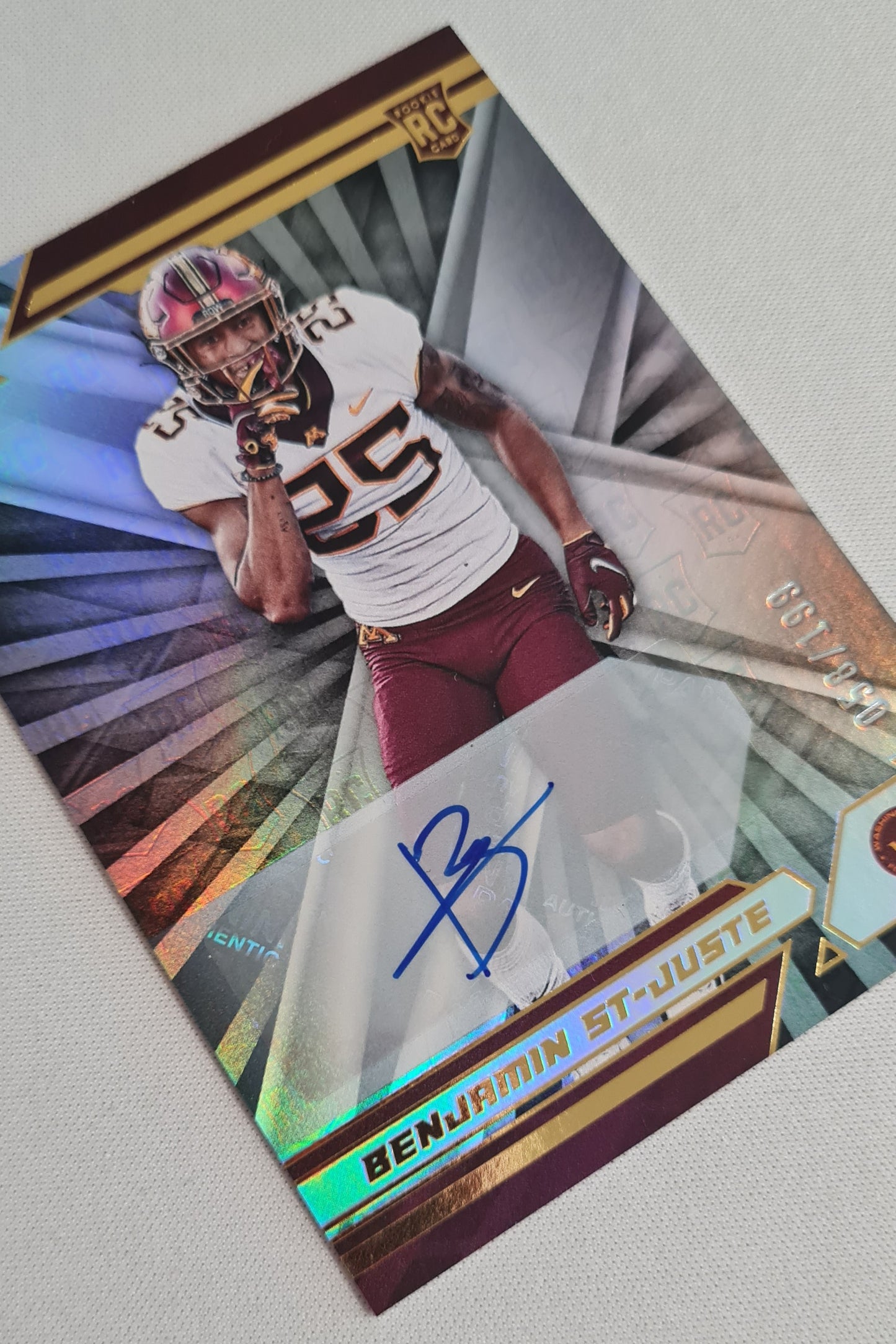 Benjamin St-Juste - 2021 Panini Xr Football NFL Washington Commanders (RC) #153 /199 /Autograph