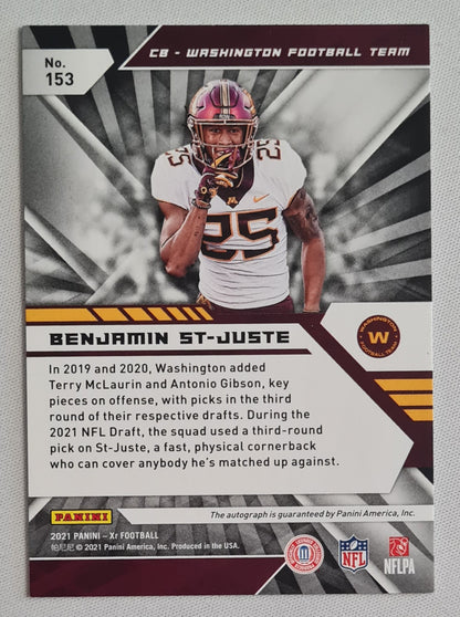 Benjamin St-Juste - 2021 Panini Xr Football NFL Washington Commanders (RC) #153 /199 /Autograph