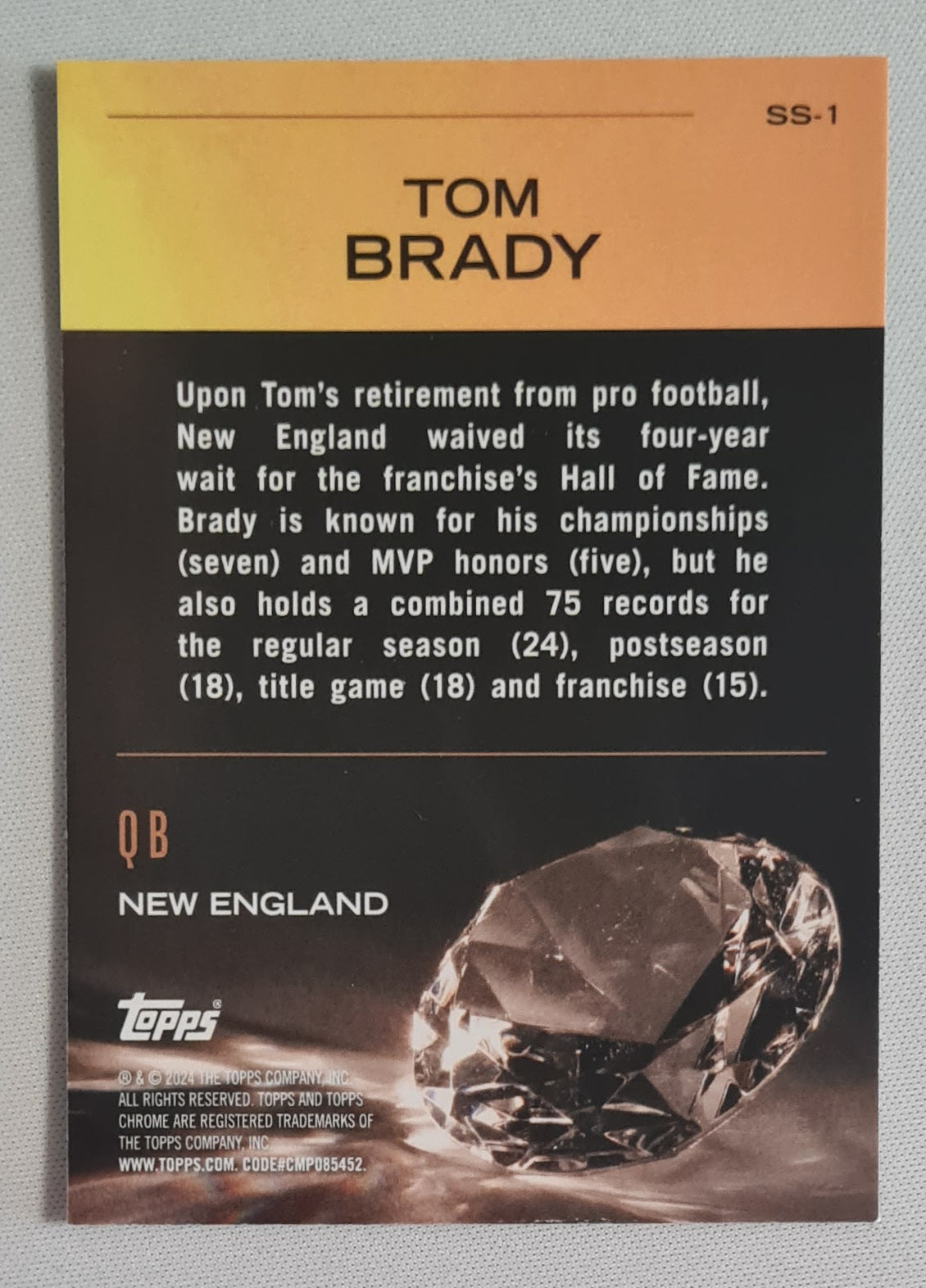 Tom Brady - 2024 Topps Football - Sunday Swag - NFL New England Patriots #SS-1
