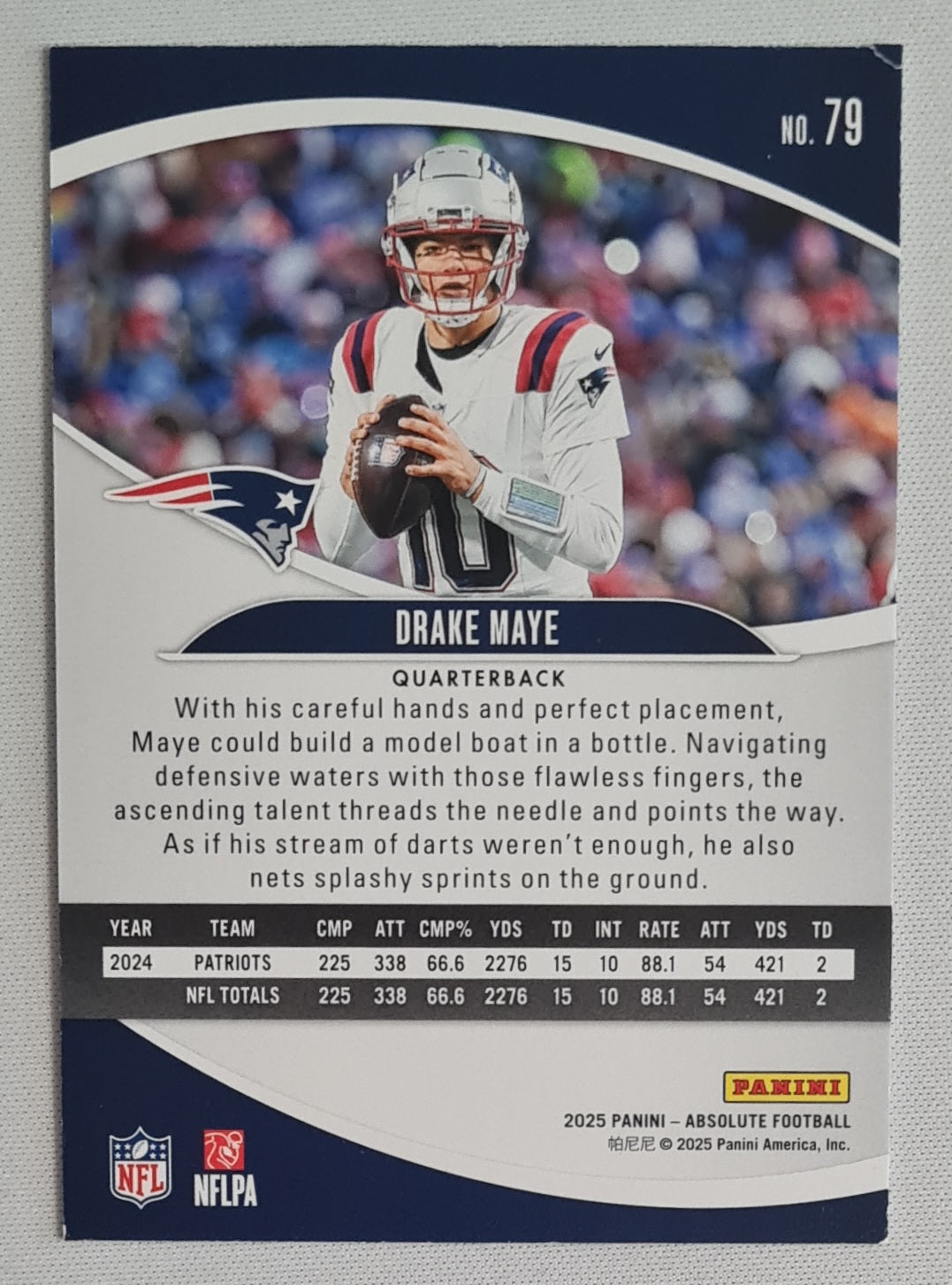 Drake Maye - 2025 Panini Absolute Football NFL New Engand Patriots #79