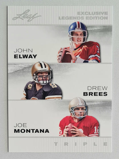 John Elway/ Drew Brees/ Joe Montana - 2024 Leaf Trading Cards Triple Exclusive Legends Edition #ELE-41