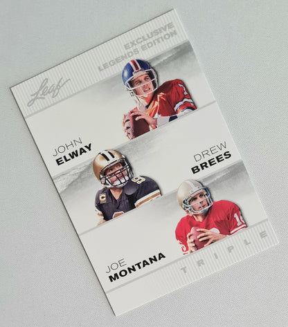 John Elway/ Drew Brees/ Joe Montana - 2024 Leaf Trading Cards Triple Exclusive Legends Edition #ELE-41