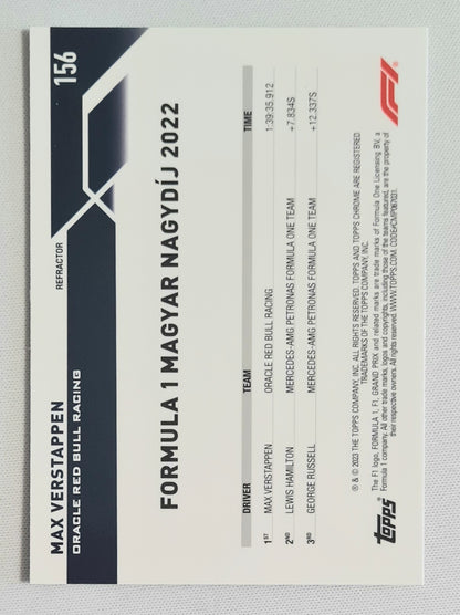 Max Verstappen - 2023 Topps F1 Oracle Red Bull Racing Formula 1 Magyar Nagydij 2022 #156