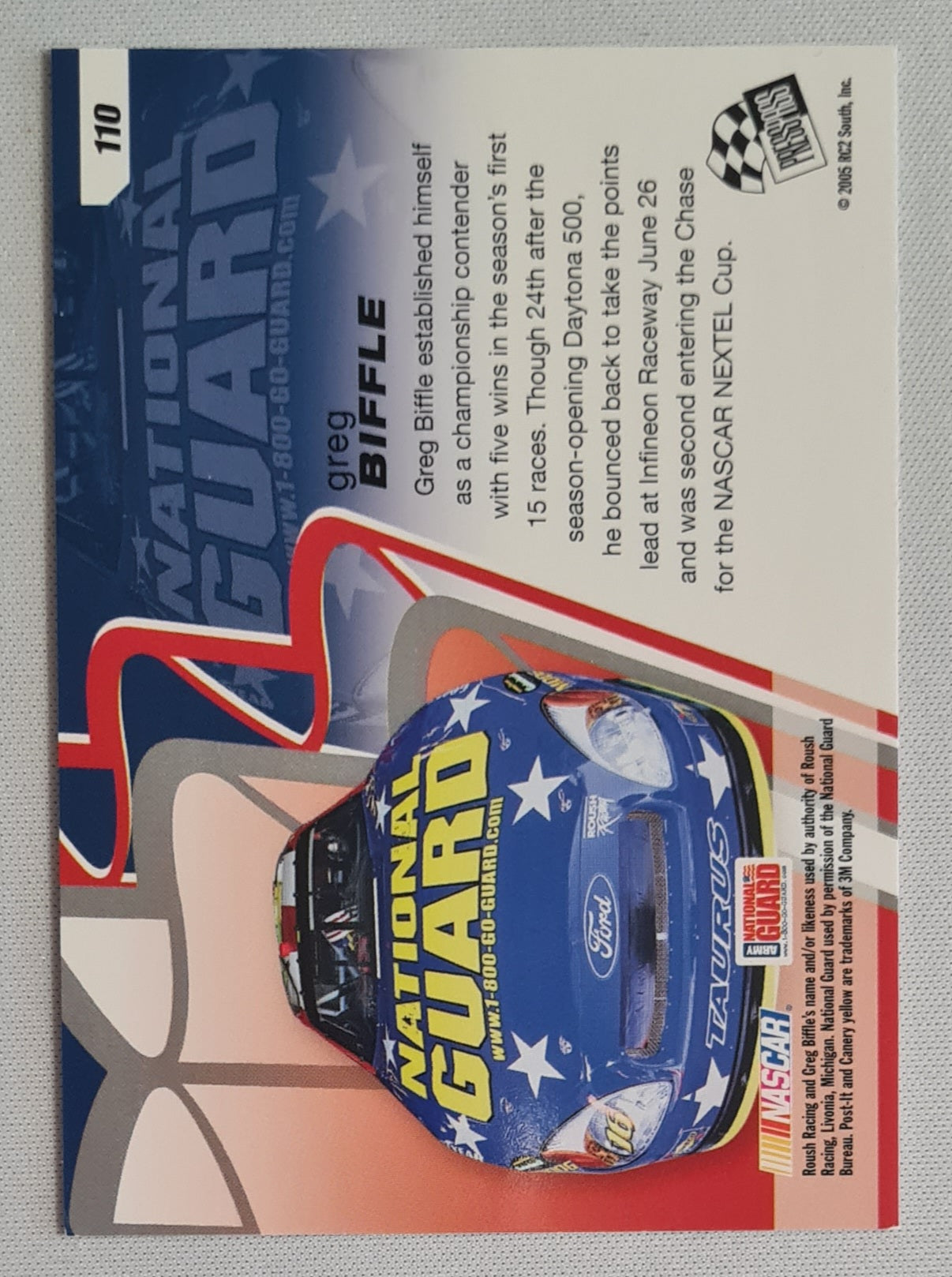 Greg Biffle - 2005 RCS2 Presspass NASCAR Nextel Cup Series "Chase for the Nextel Cup 2005" #110