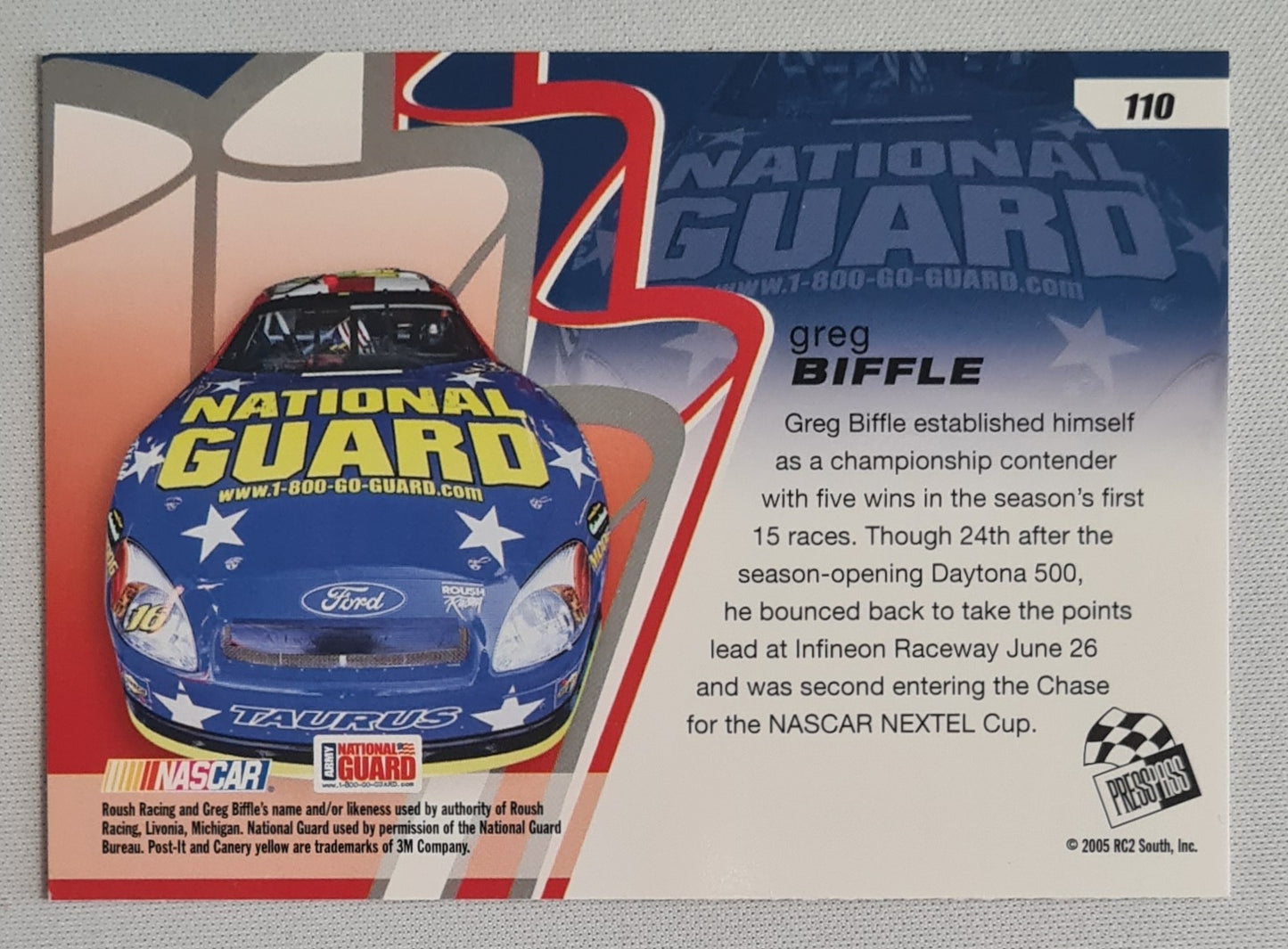 Greg Biffle - 2005 RCS2 Presspass NASCAR Nextel Cup Series "Chase for the Nextel Cup 2005" #110