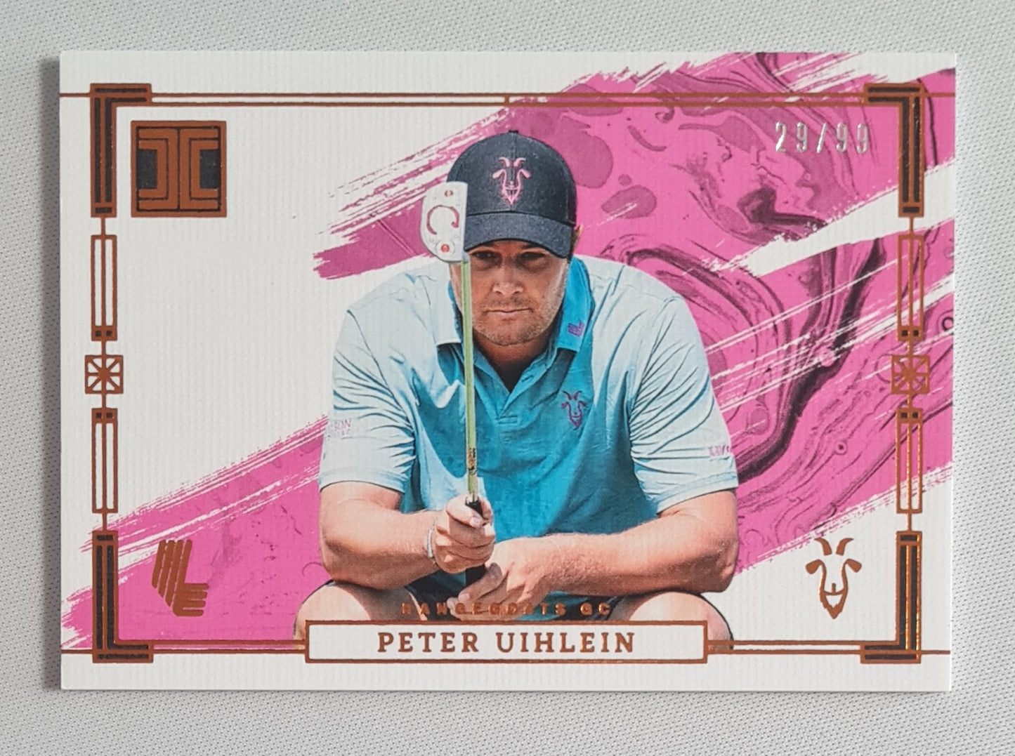 Peter Uihlein - 2024 Panini Impeccable Liv Golf RANGE GOATS GC #70 Pink /99