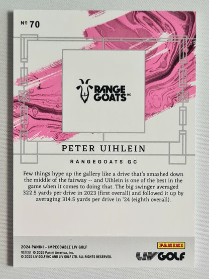 Peter Uihlein - 2024 Panini Impeccable Liv Golf RANGE GOATS GC #70 Pink /99