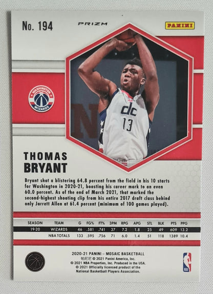 Thomas Bryant - 2020/21 Panini Mosaic Basketball NBA Washington Wizards #194