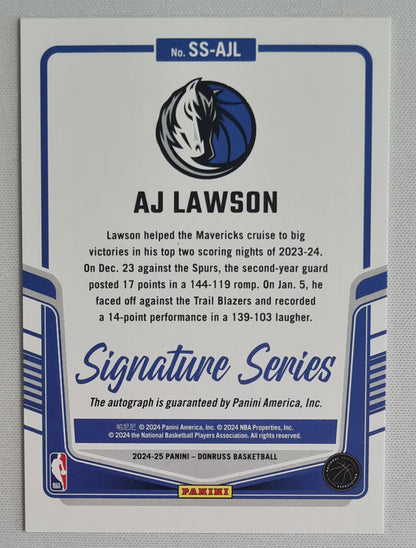 AJ Lawson - 2024/25 Panini Donruss Basketball NBA Dallas Mavericks Signature Series #SS-AJL /Auto