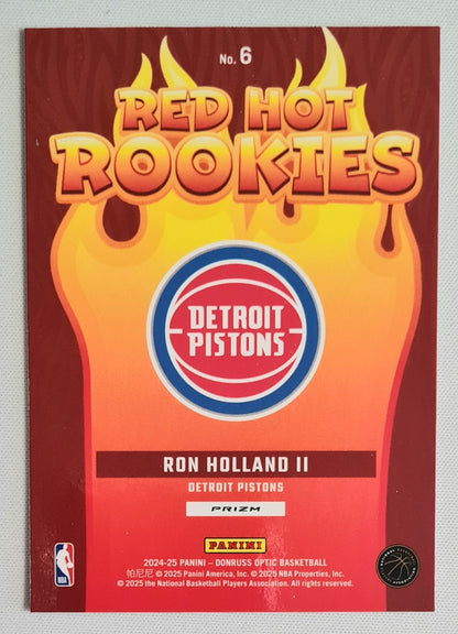 Ron Holland II - 2024/25 Panini Donruss Optic RED HOT ROOKIES Basketball NBA Detroit Pistons #6