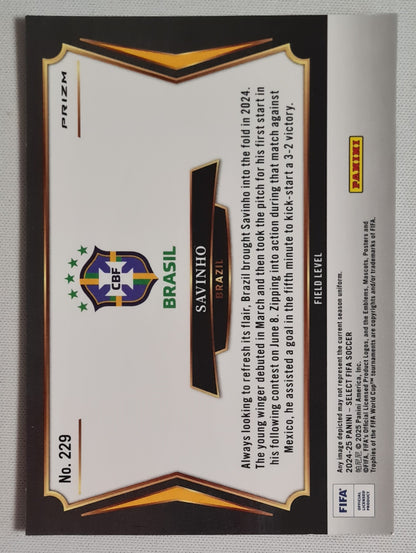 Savinho - 2024/25 Panini Select FIFA Soccer National Team Brasil #229 Field Level Zebra