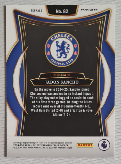 Jadon Sancho - 2024/25 Panini Select FIFA Soccer Chelsea C.F. #57 Terrace Zebra