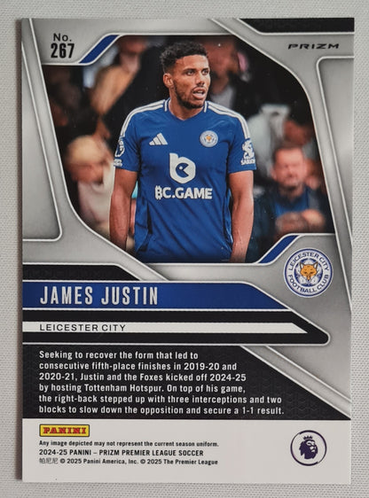 James Justin - 2024/25 Panini Select FIFA Soccer Leicester City #267 Prizm Tiger Stripe Choice