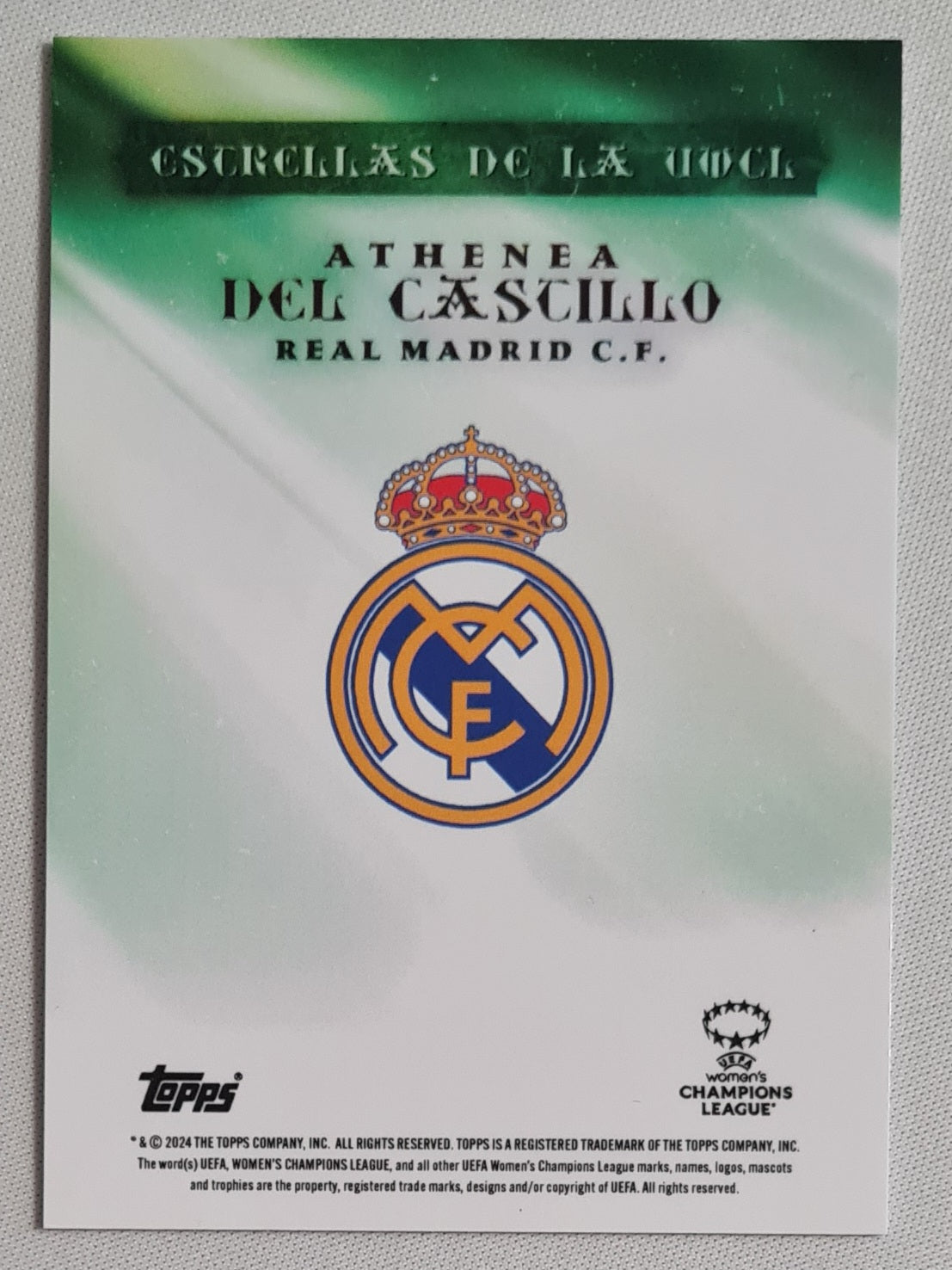Athenea Del Cascillo - 2024 Topps Real Madrid (CL) /99 /On Card Autograph