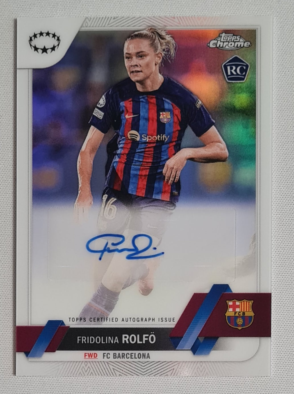 Fridolina Rolfo - 2023 Topps Chrome Barcelona F.C. (RC) #A-FR /Autograph