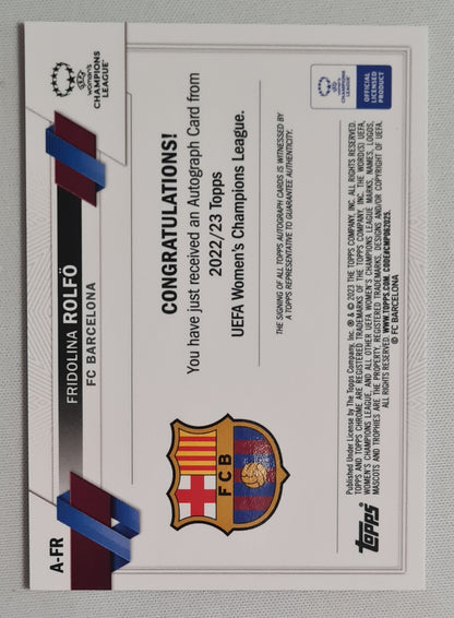 Fridolina Rolfo - 2023 Topps Chrome Barcelona F.C. (RC) #A-FR /Autograph