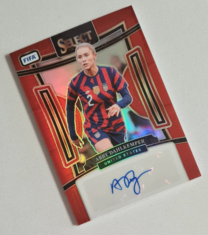 Abby Dahlkemper - 2023/24 Panini Prizm Select FIFA Soccer Team USA #S-AD Red Prizm /Autograph