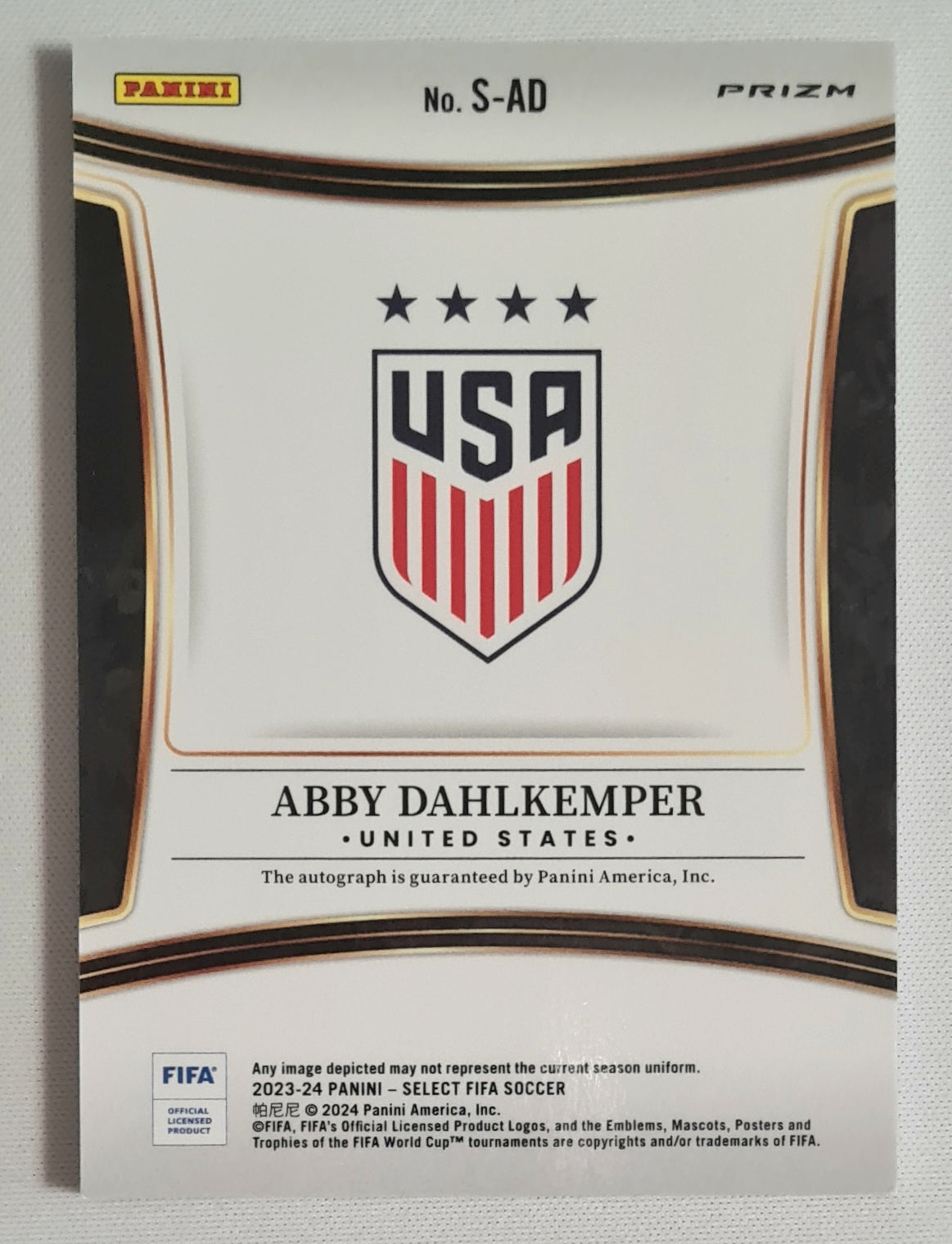 Abby Dahlkemper - 2023/24 Panini Prizm Select FIFA Soccer Team USA #S-AD Red Prizm /Autograph