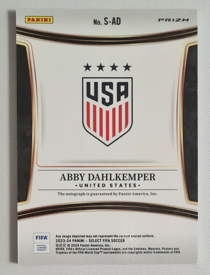 Abby Dahlkemper - 2023/24 Panini Prizm Select FIFA Soccer Team USA #S-AD Red Prizm /Autograph