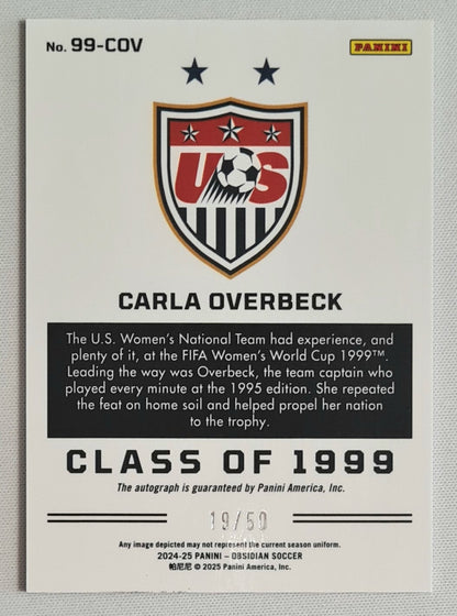 Carla Overbeck - 2024/25 Panini Obsidian Soccer Team USA Class of 1999 #99-COV /50 /Autograph
