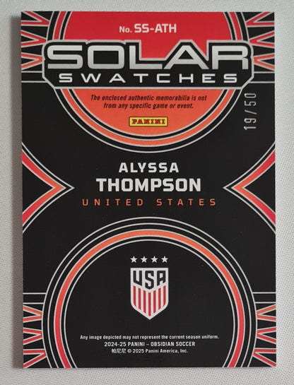 Alyssa Thompson - 2024/25 Panini Obsidian Soccer Solar Swatches #SS-ATH /50 / Patch