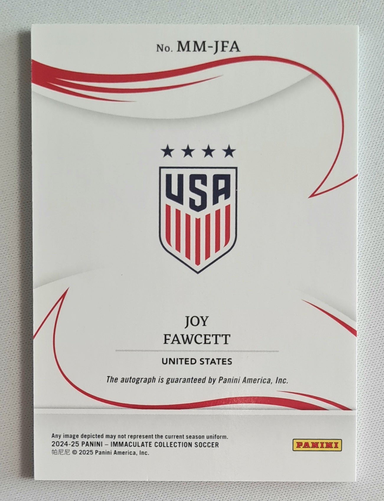 Joy Fawcett - 2024/25 Panini Immaculate Collection Modern Marks Soccer Team USA #MM-JFA /30 /Autograph