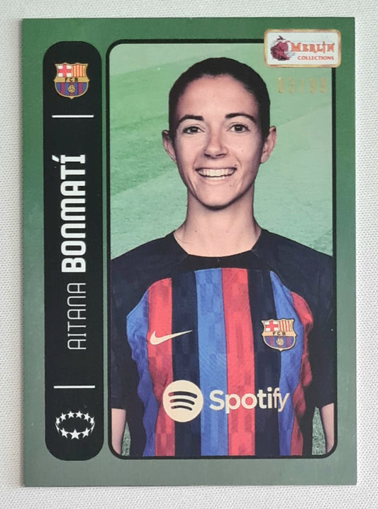 Aitana Bonmati - 2022 Topps Merlin Heritage 98 FC Barcelona #085 Green /99