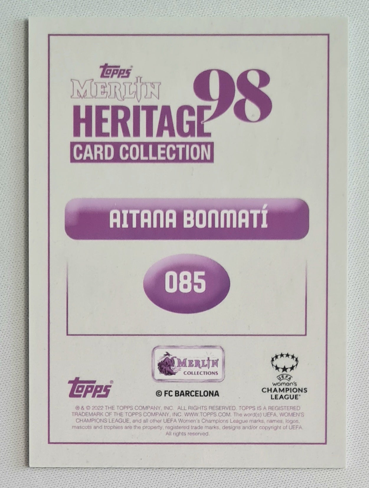 Aitana Bonmati - 2022 Topps Merlin Heritage 98 FC Barcelona #085 Green /99
