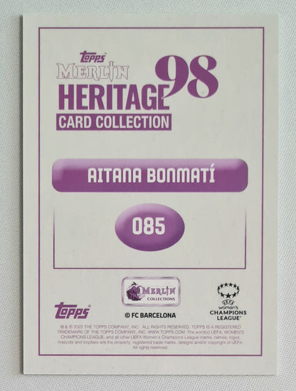 Aitana Bonmati - 2022 Topps Merlin Heritage 98 FC Barcelona #085 Green /99