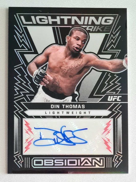 Din Thomas - 2023 Panini Chronicles Obsidian UFC Fighter Lightweight #OL-DTH /Auto