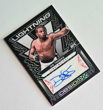 Din Thomas - 2023 Panini Chronicles Obsidian UFC Fighter Lightweight #OL-DTH /Auto