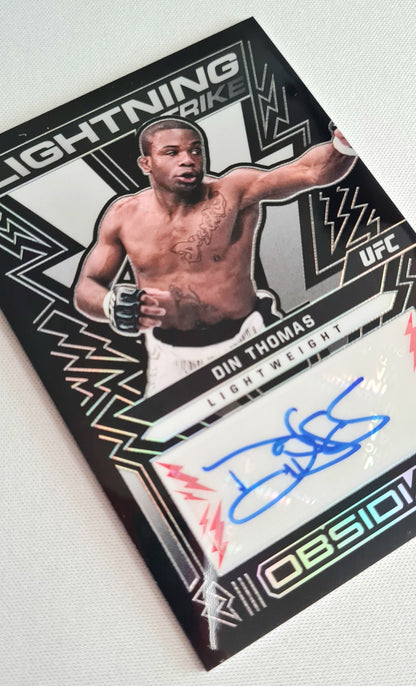 Din Thomas - 2023 Panini Chronicles Obsidian UFC Fighter Lightweight #OL-DTH /Auto