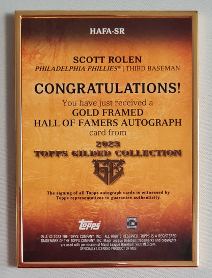 Scott Rolen - 2023 Topps Gilded Collection "Gold Framed" #HAFA-SR /99 /On Card Autograph
